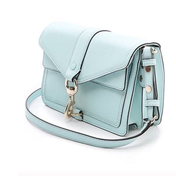 Rebecca Minkoff Hudson Moto Mini Crossbody Bag In Light Turquoise - Picture 5 of 11